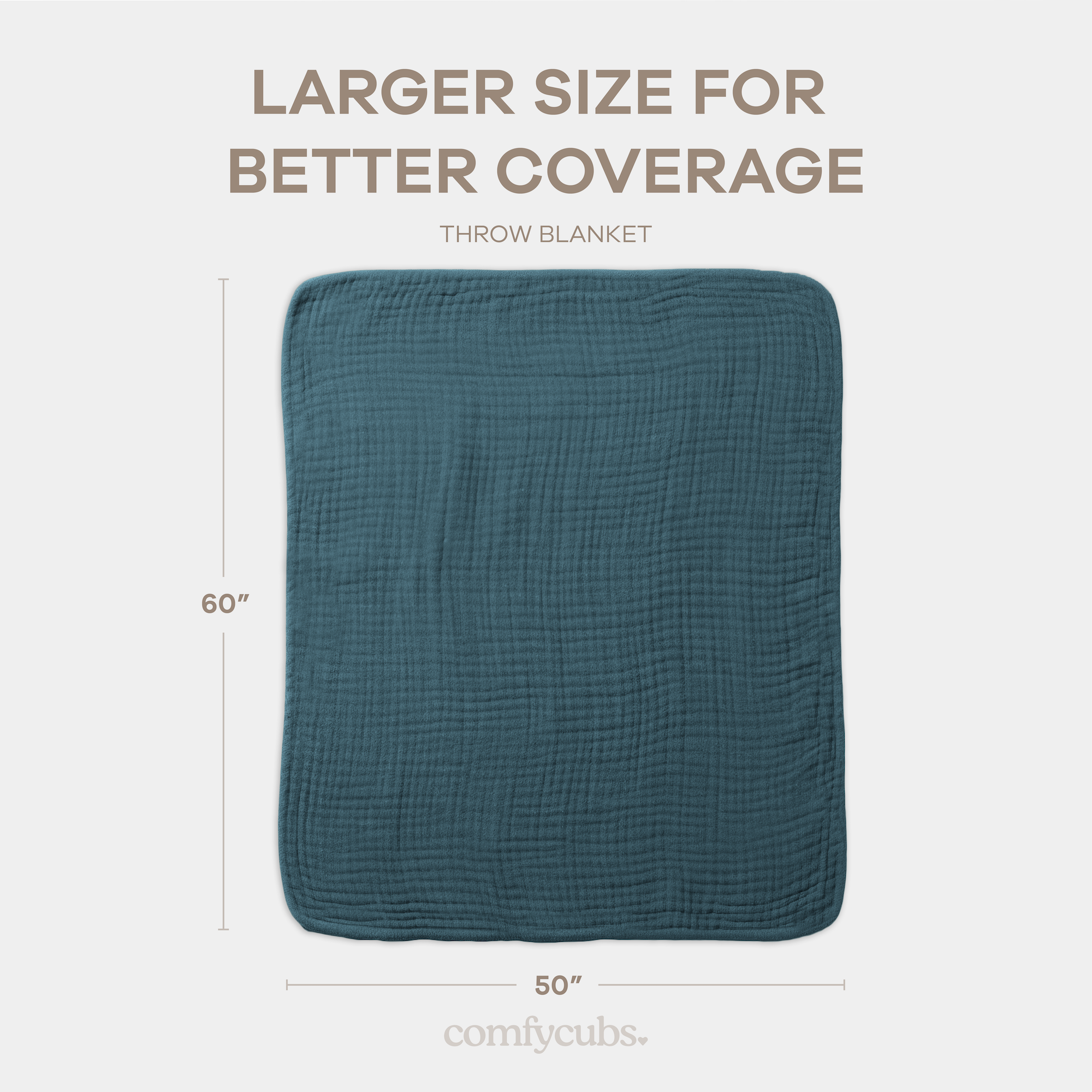 Adult Muslin Blanket in Neptune | Comfy Cubs - additional view