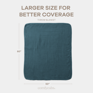 Adult Muslin Blanket in Neptune | Comfy Cubs - additional view