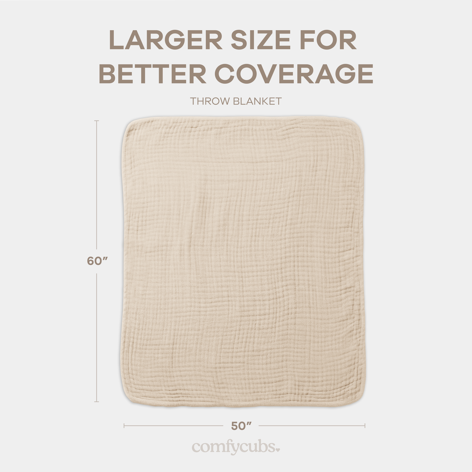 Adult Muslin Blanket in Sand | Comfy Cubs - additional view