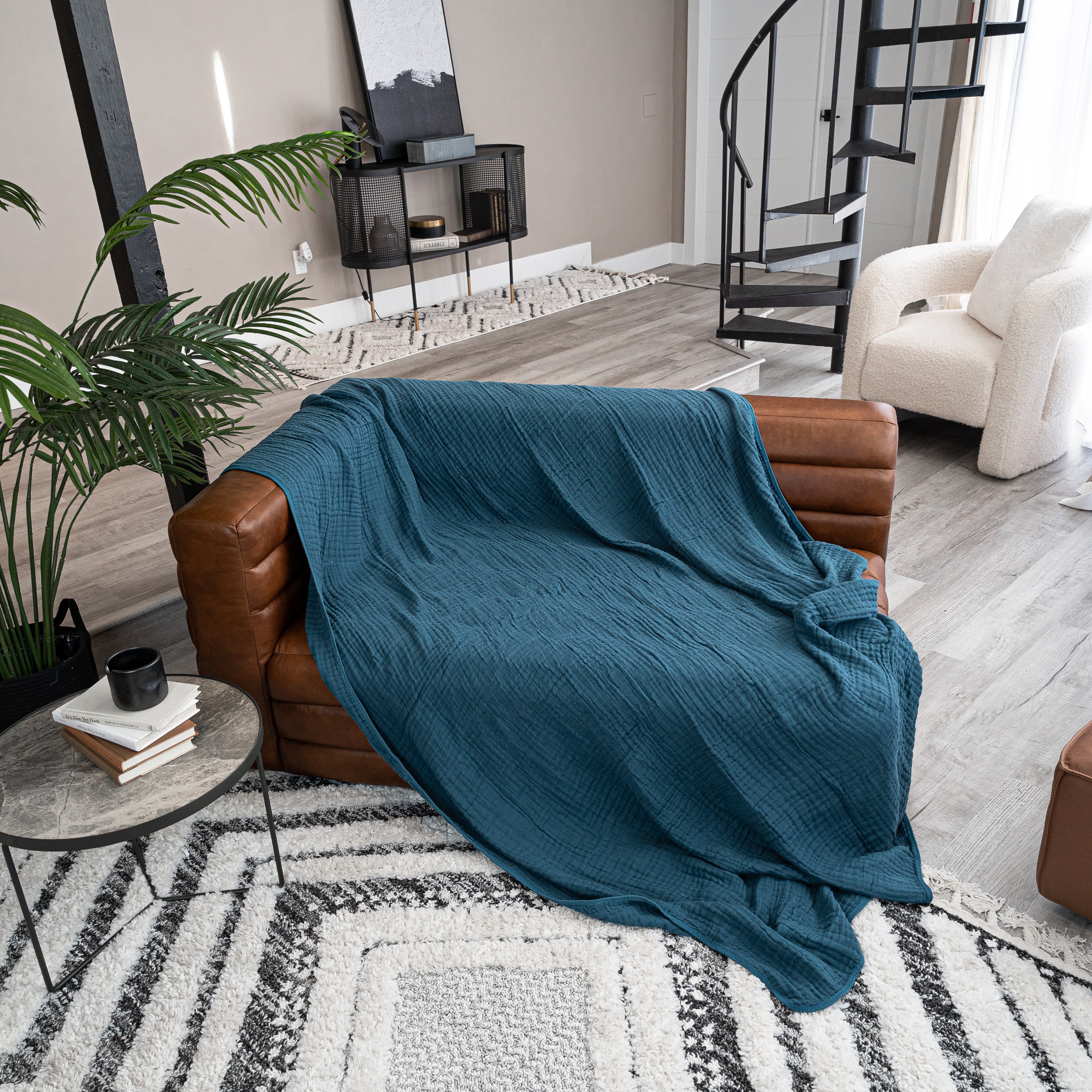 Adult Muslin Blanket in Neptune | Comfy Cubs - additional view