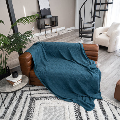 Adult Muslin Blanket in Neptune