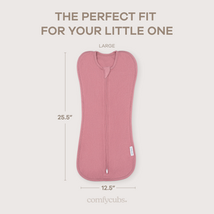 Easy Zipper Swaddle Blankets in Blush, Mauve | Comfy Cubs - additional view