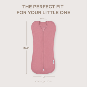 Easy Zipper Swaddle Blankets in Blush, Mauve | Comfy Cubs - additional view