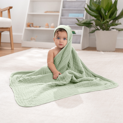 Baby Hooded Towels - Sage