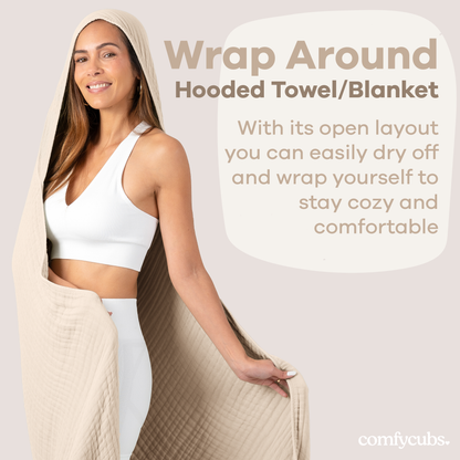 Adult Muslin Hooded Towel