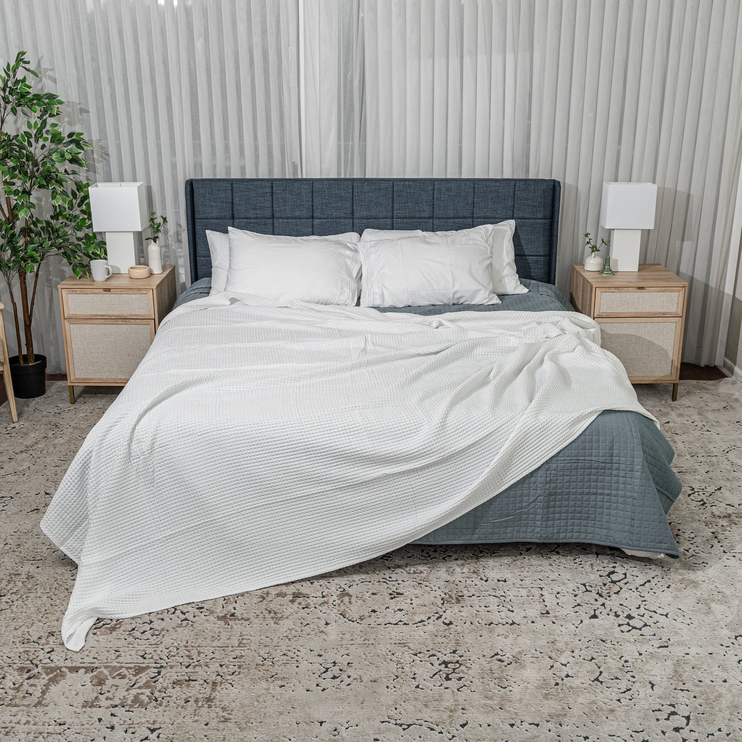 Adult Waffle Blankets in White