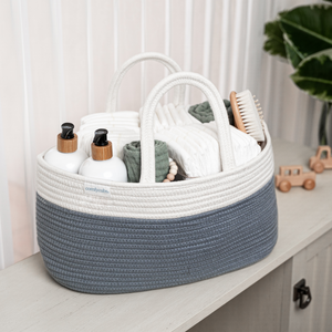 Rope Diaper Caddy in Pacific Blue | Comfy Cubs - additional view