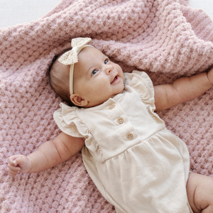 WAFFLE KNIT RECEIVING BLANKETS | Saranoni - additional view