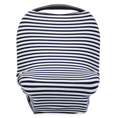 Parker Baby Co. Multi-use Cover, White/Navy Stripes