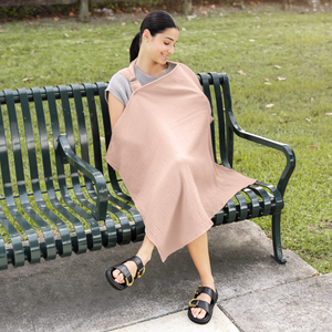 Muslin Nursing Cover, Pack of 1 in Blush | Comfy Cubs - additional view