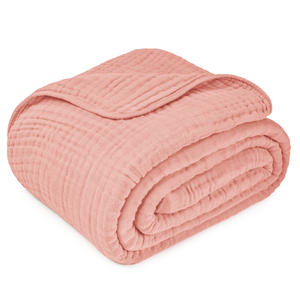 Adult Muslin Blanket in Bold Blush | Comfy Cubs - additional view