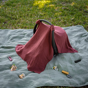 Baby Car Seat Cover in Wine | Comfy Cubs - additional view