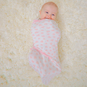 Easy Swaddle Blankets - Pink Heart, Pack of 1 | Comfy Cubs - additional view