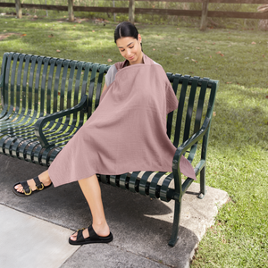 Muslin Nursing Cover, Pack of 1 in Mauve | Comfy Cubs - additional view