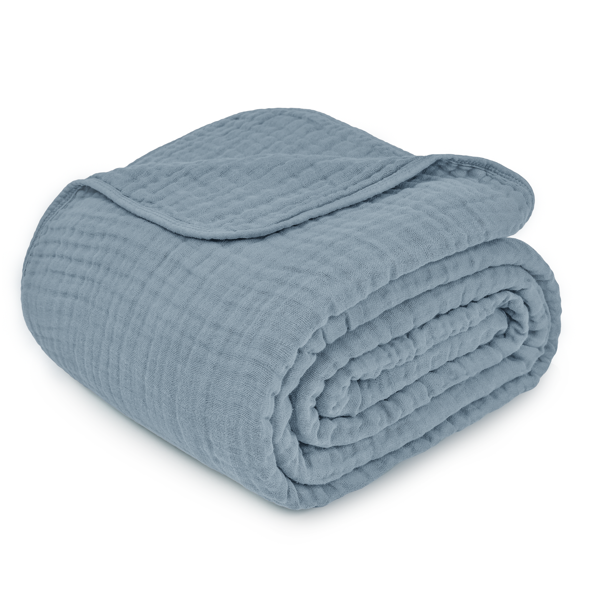 Adult Muslin Blanket in Pacific Blue | Comfy Cubs - additional view