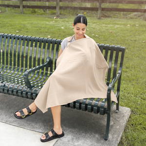 Muslin Nursing Cover, Pack of 1 in Sand | Comfy Cubs - additional view