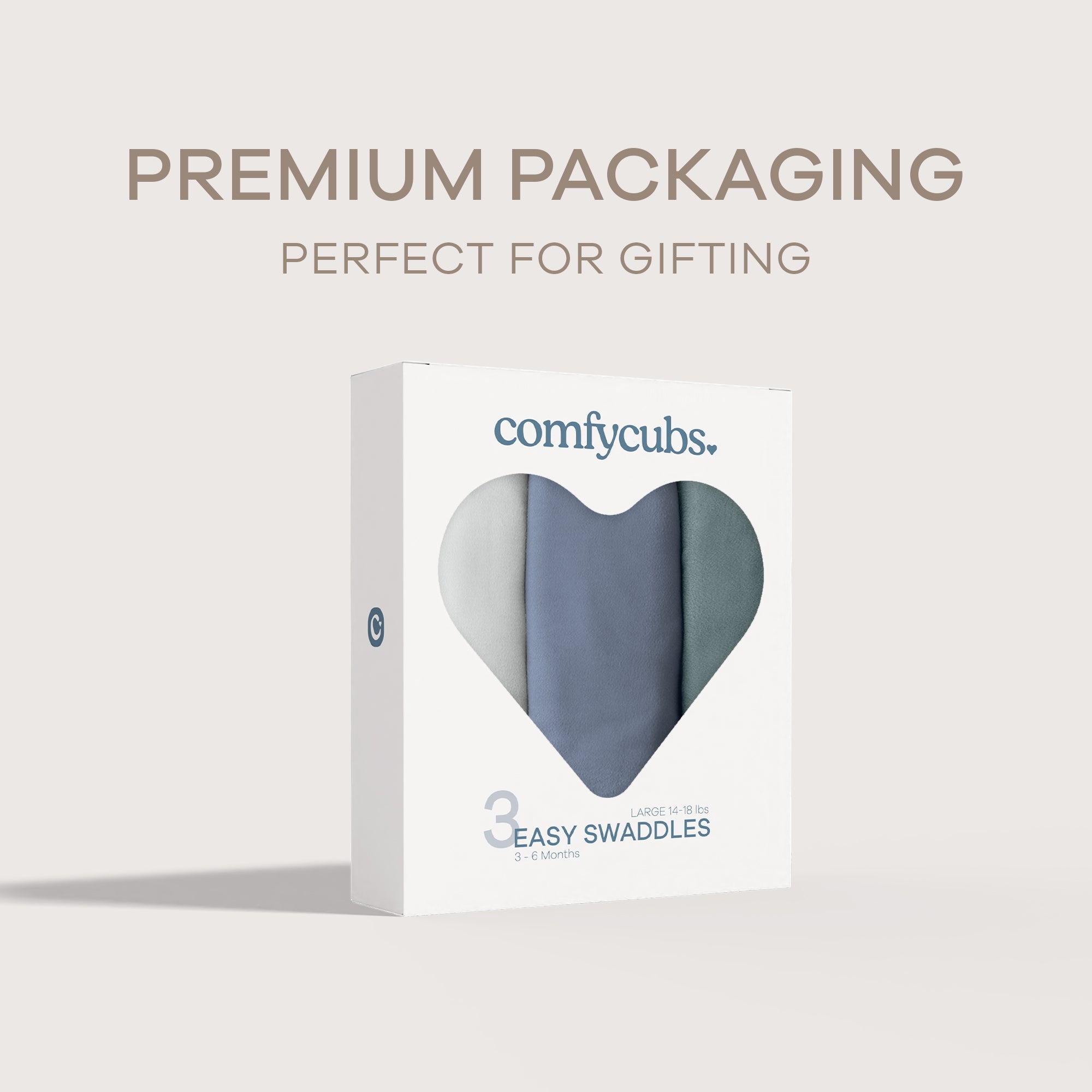 Easy Swaddle Blankets in Stone, Nomadic Blue, Azul, Pack of 3 | Comfy Cubs - additional view