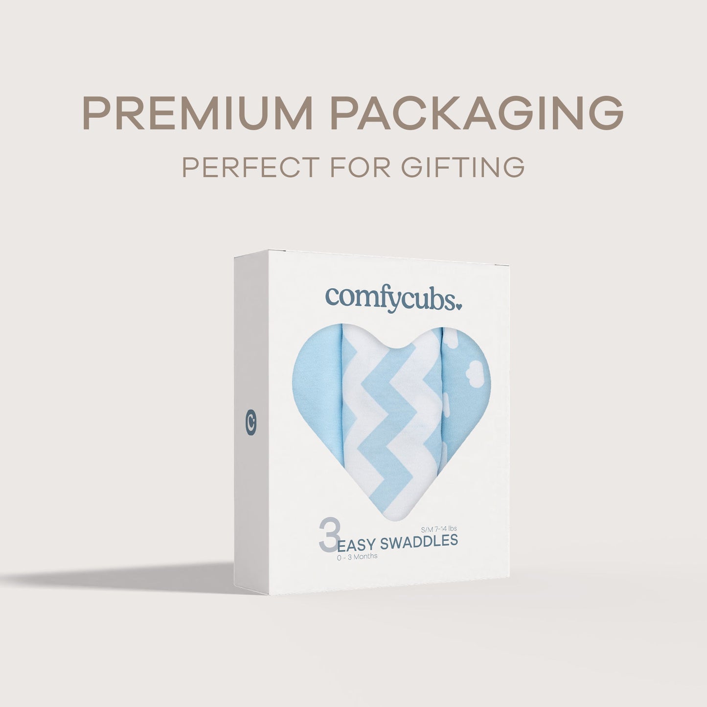 Easy Swaddle Blankets- Blue, Pack of 3