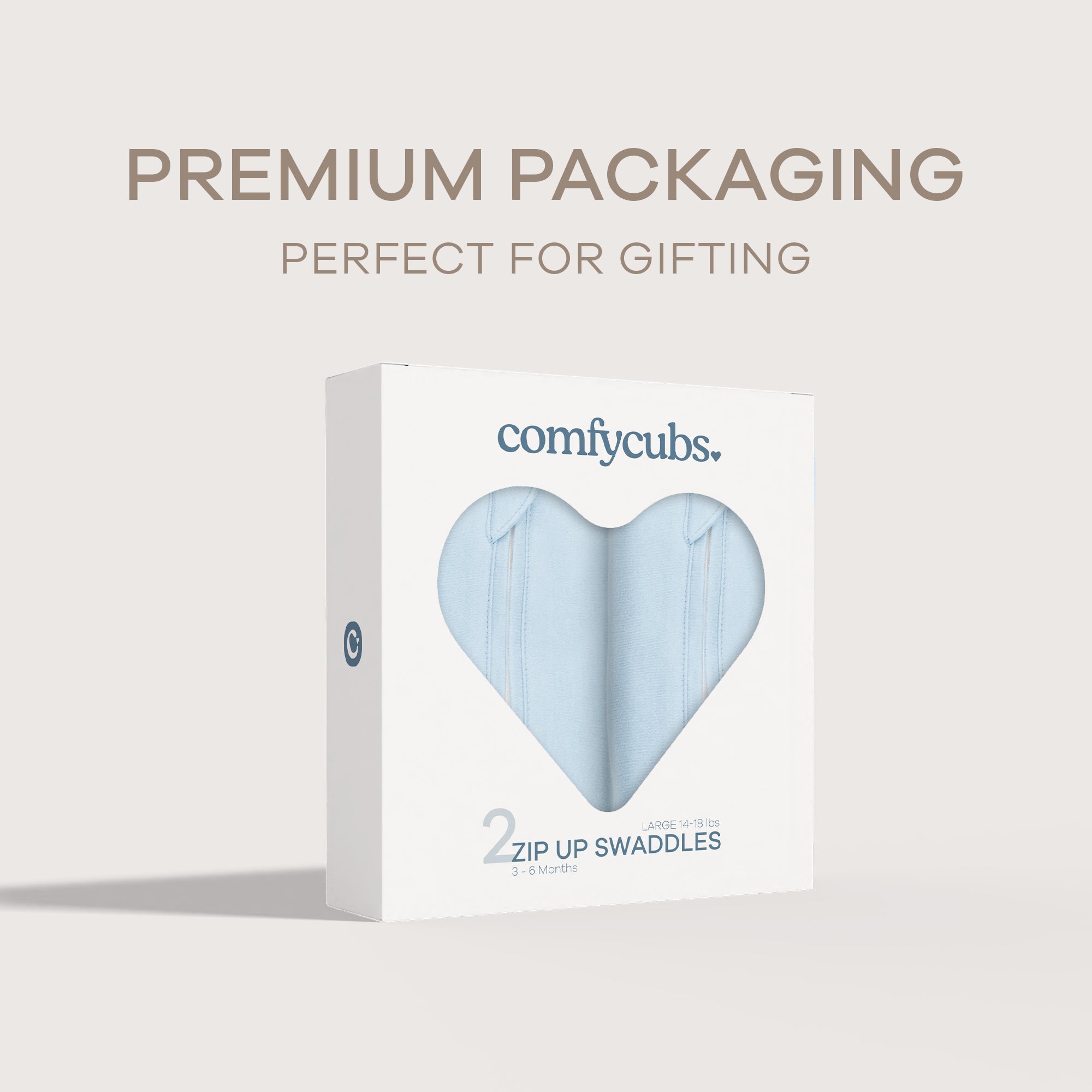 Easy Zipper Swaddle Blankets in Blue | Comfy Cubs - additional view