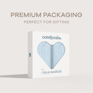 Easy Zipper Swaddle Blankets in Blue | Comfy Cubs - additional view
