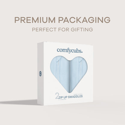 Easy Zipper Swaddle Blankets - Blue