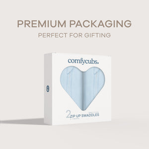 Easy Zipper Swaddle Blankets in Blue | Comfy Cubs - additional view