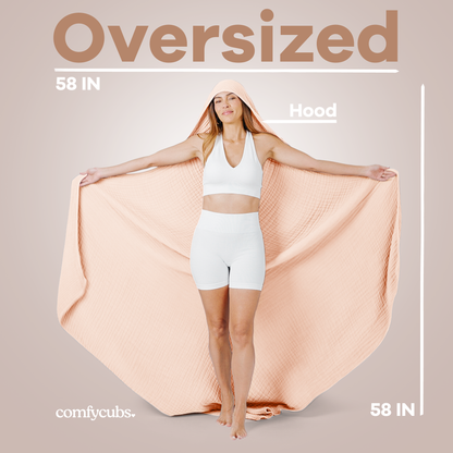 Adult Muslin Hooded Towel