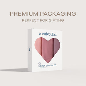 Easy Swaddle Blankets in Blush, Mauve, Mulberry, Pack of 3 | Comfy Cubs - additional view