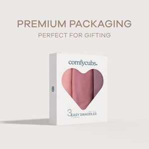 Easy Swaddle Blankets in Blush, Mauve, Mulberry, Pack of 3 | Comfy Cubs - additional view