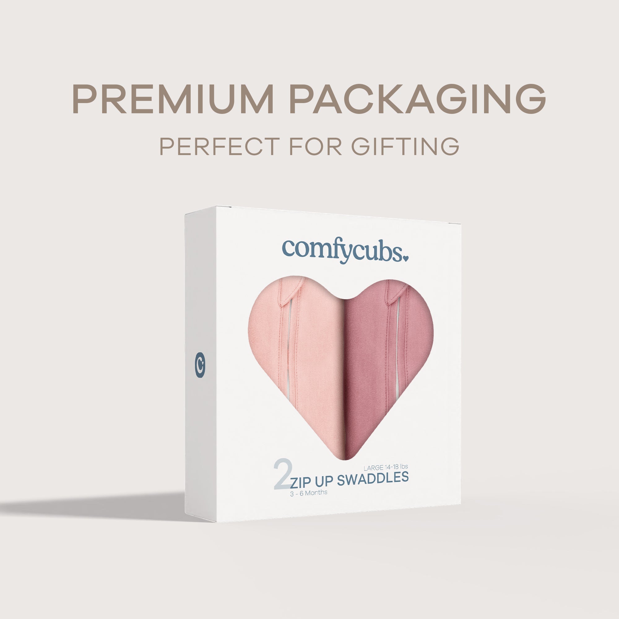 Easy Zipper Swaddle Blankets in Blush, Mauve | Comfy Cubs - additional view