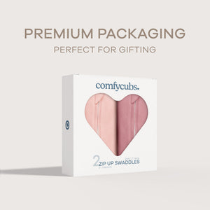 Easy Zipper Swaddle Blankets in Blush, Mauve | Comfy Cubs - additional view