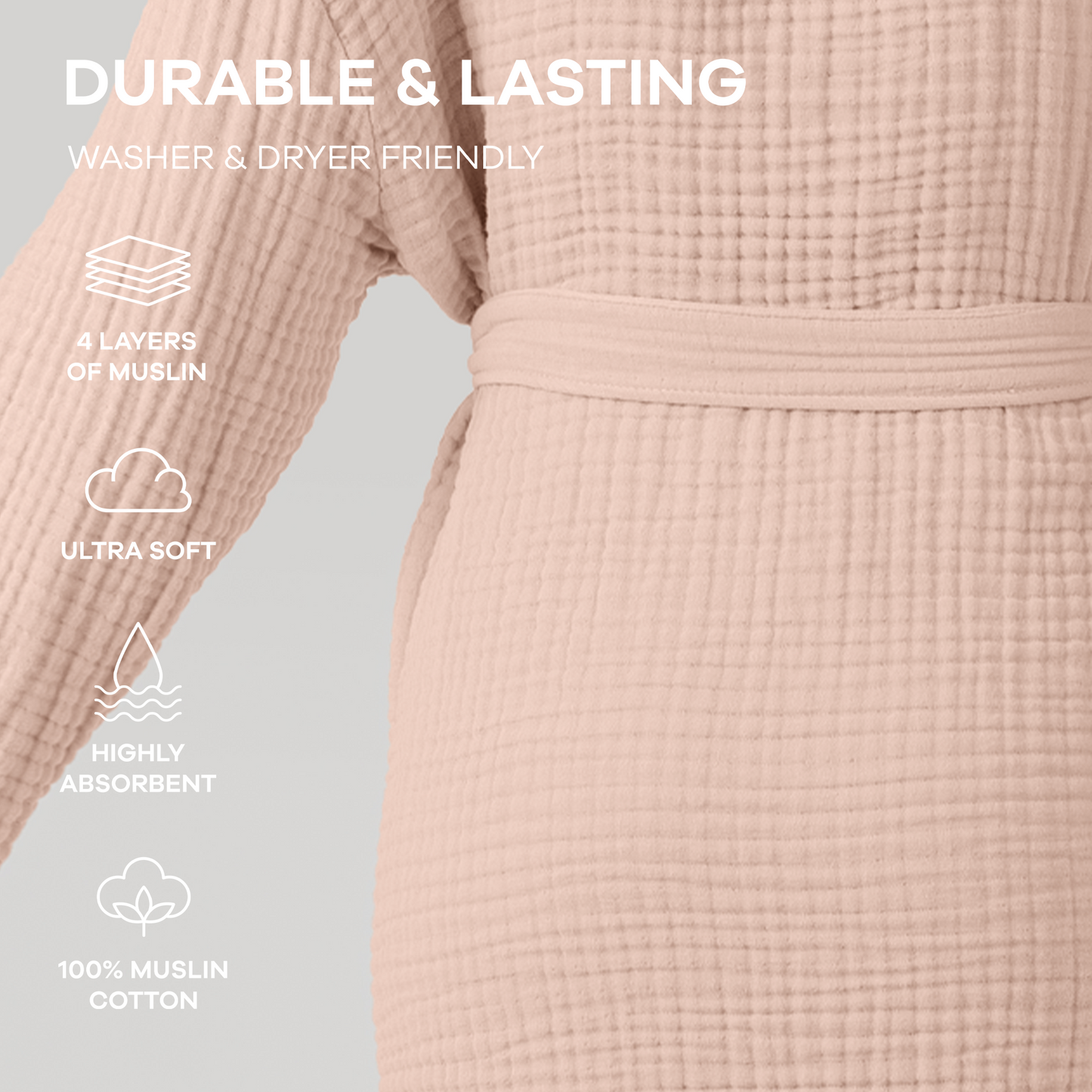Muslin Bathrobe, Blush