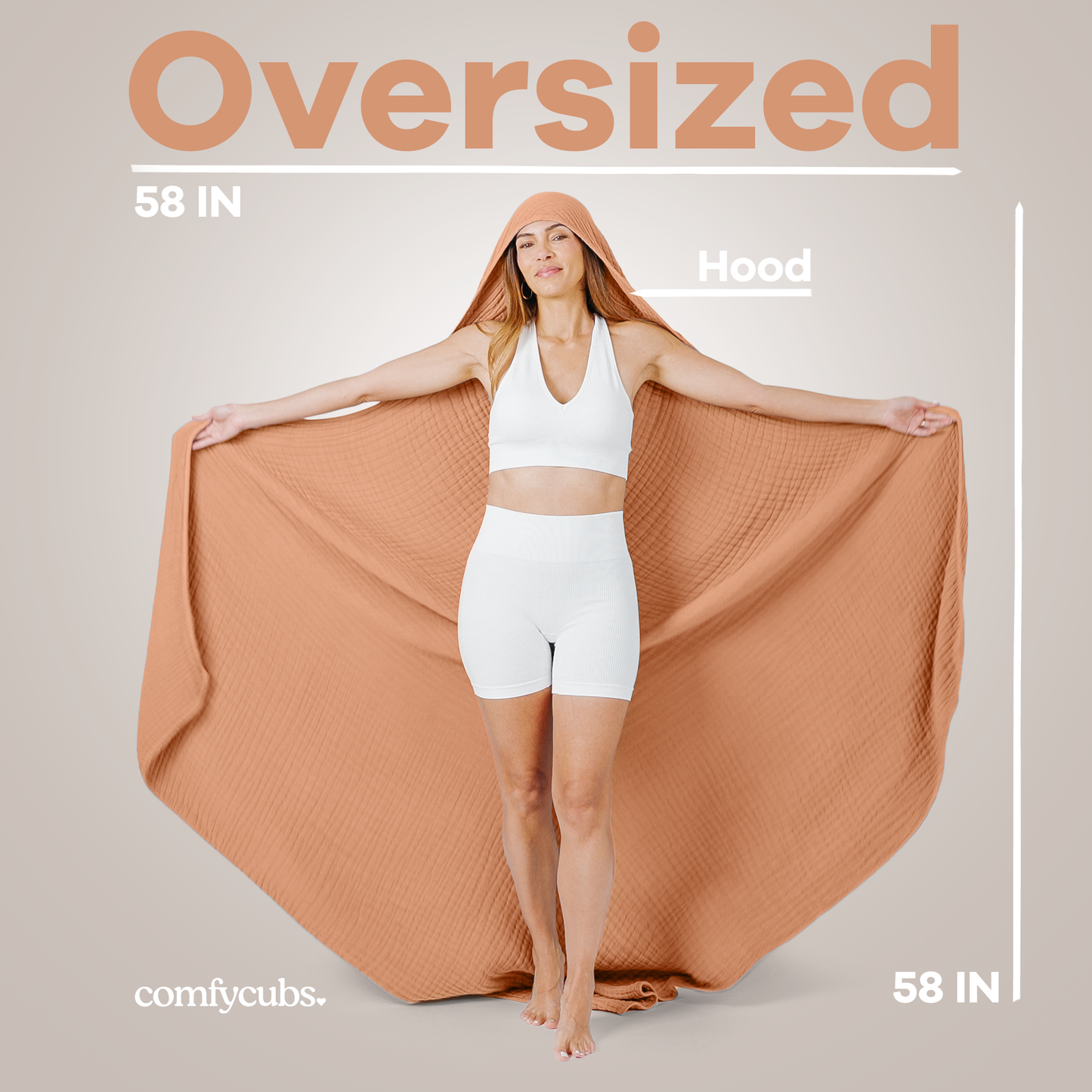 Adult Muslin Hooded Towel