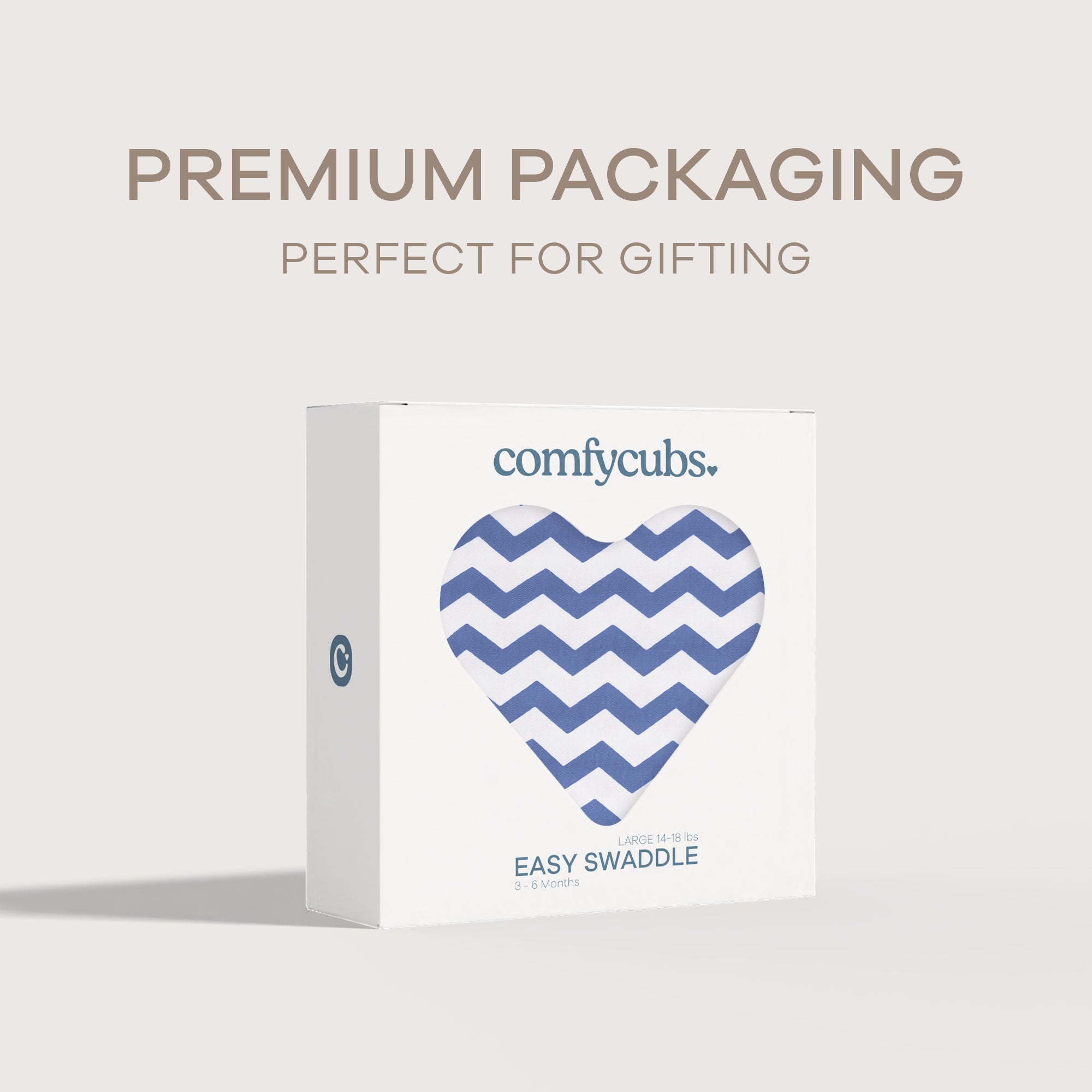 Easy Swaddle Blankets - Dark Blue Chevron, Pack of 1 | Comfy Cubs - additional view