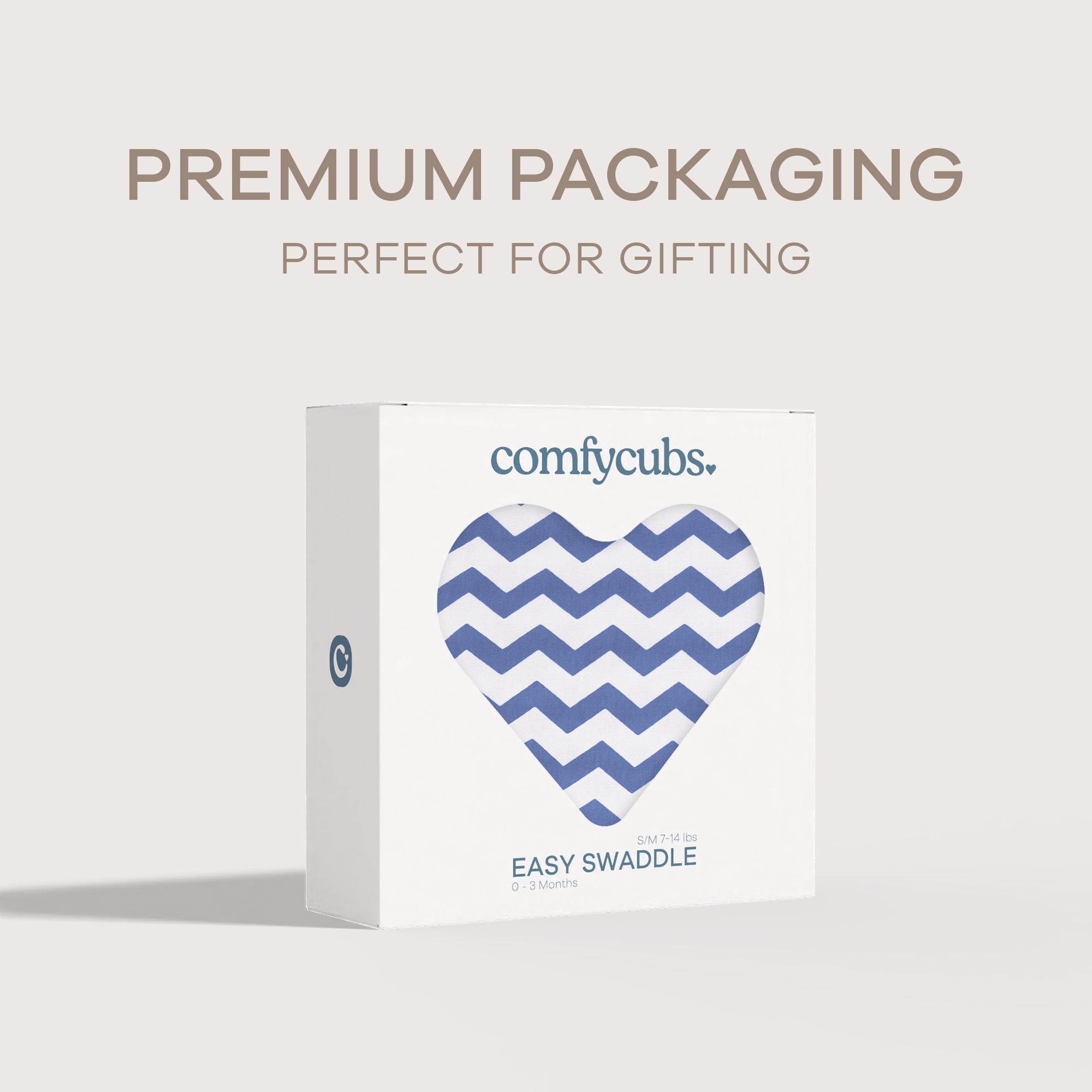 Easy Swaddle Blankets - Dark Blue Chevron, Pack of 1