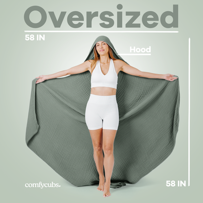 Adult Muslin Hooded Towel