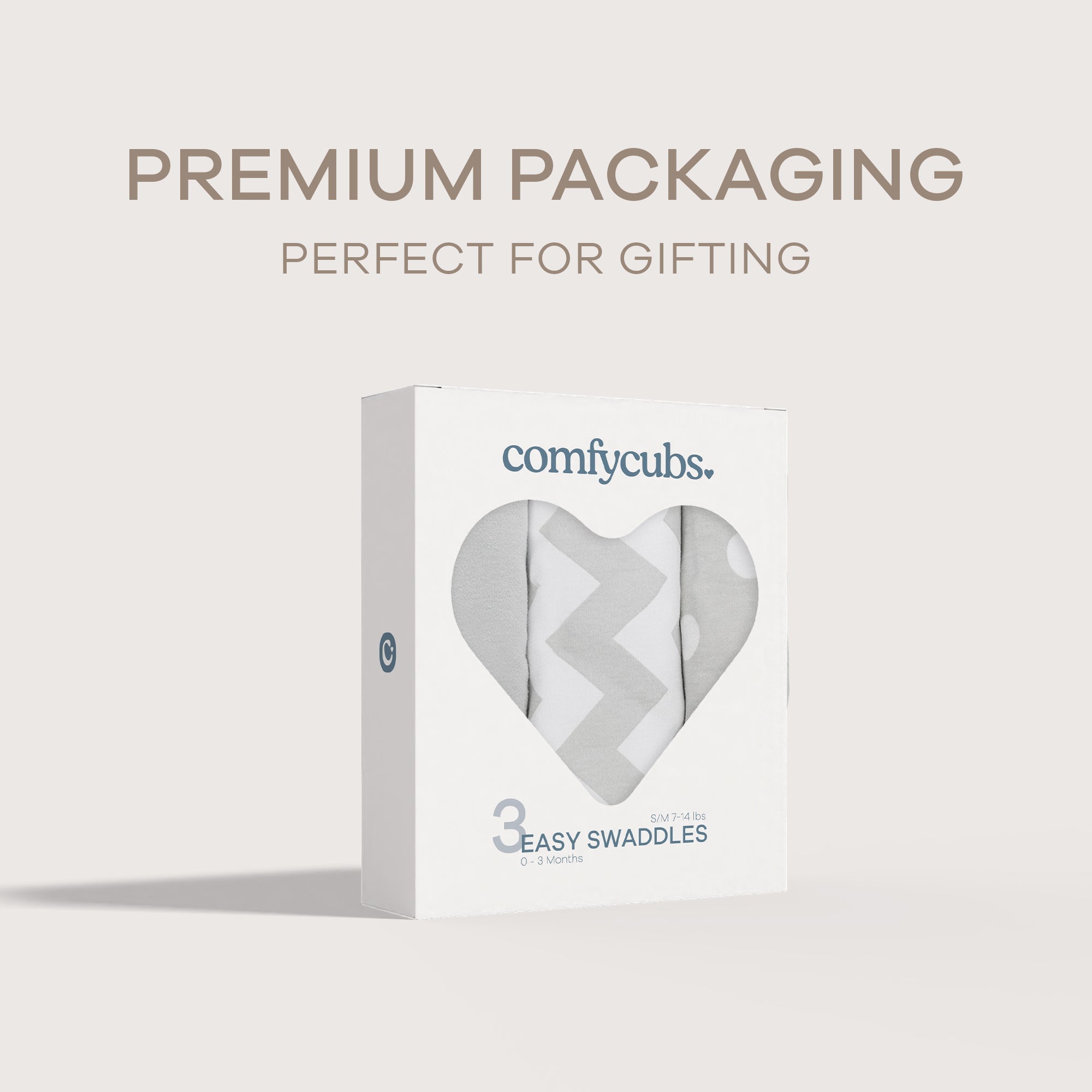 Easy Swaddle Blankets in Grey, Pack of 3 | Comfy Cubs - additional view