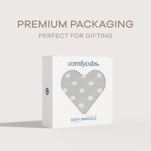 Easy Swaddle Blankets - Gray Polkadots, Pack of 1 | Comfy Cubs - additional view