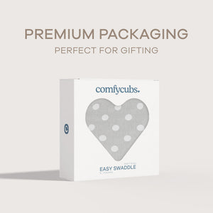 Easy Swaddle Blankets - Gray Polkadots, Pack of 1 | Comfy Cubs - additional view