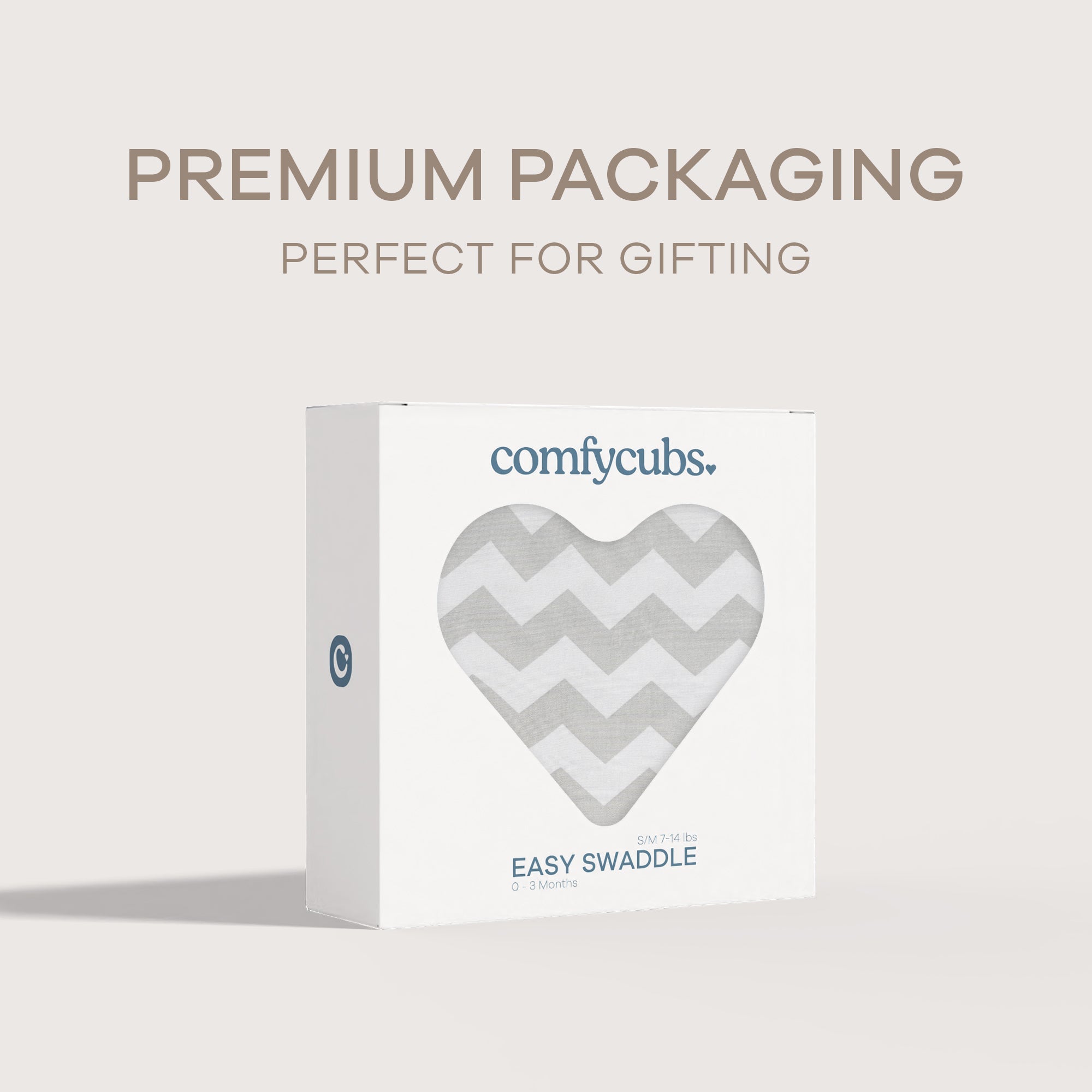 Easy Swaddle Blankets - Gray Chevron, Pack of 1 | Comfy Cubs - additional view