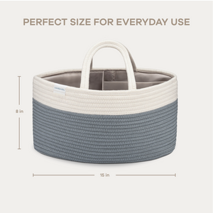 Rope Diaper Caddy in Pacific Blue | Comfy Cubs - additional view