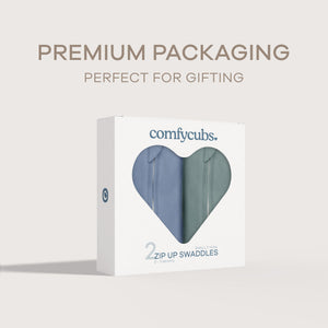 Easy Zipper Swaddle Blankets in Nomadic Blue, Azul | Comfy Cubs - additional view