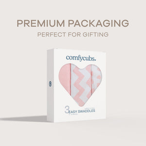 Easy Swaddle Blankets in Pink, Pack of 3 | Comfy Cubs - additional view