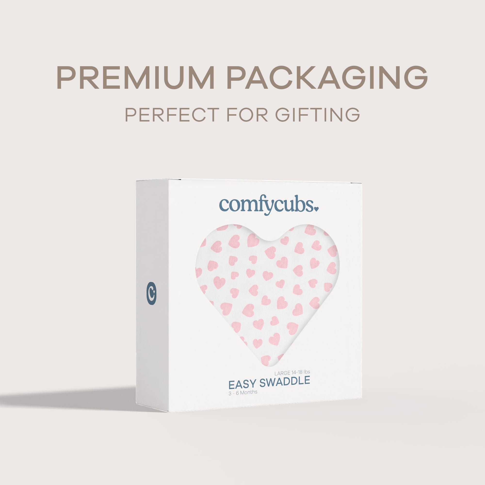 Easy Swaddle Blankets - Pink Heart, Pack of 1 | Comfy Cubs - additional view