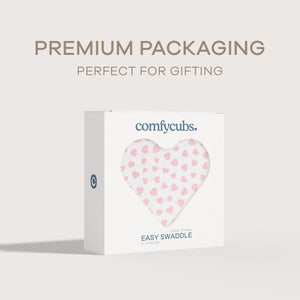 Easy Swaddle Blankets - Pink Heart, Pack of 1 | Comfy Cubs - additional view