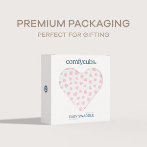 Easy Swaddle Blankets - Pink Heart, Pack of 1 | Comfy Cubs - additional view