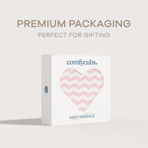 Easy Swaddle Blankets - Pink Chevron, Pack of 1 | Comfy Cubs - additional view
