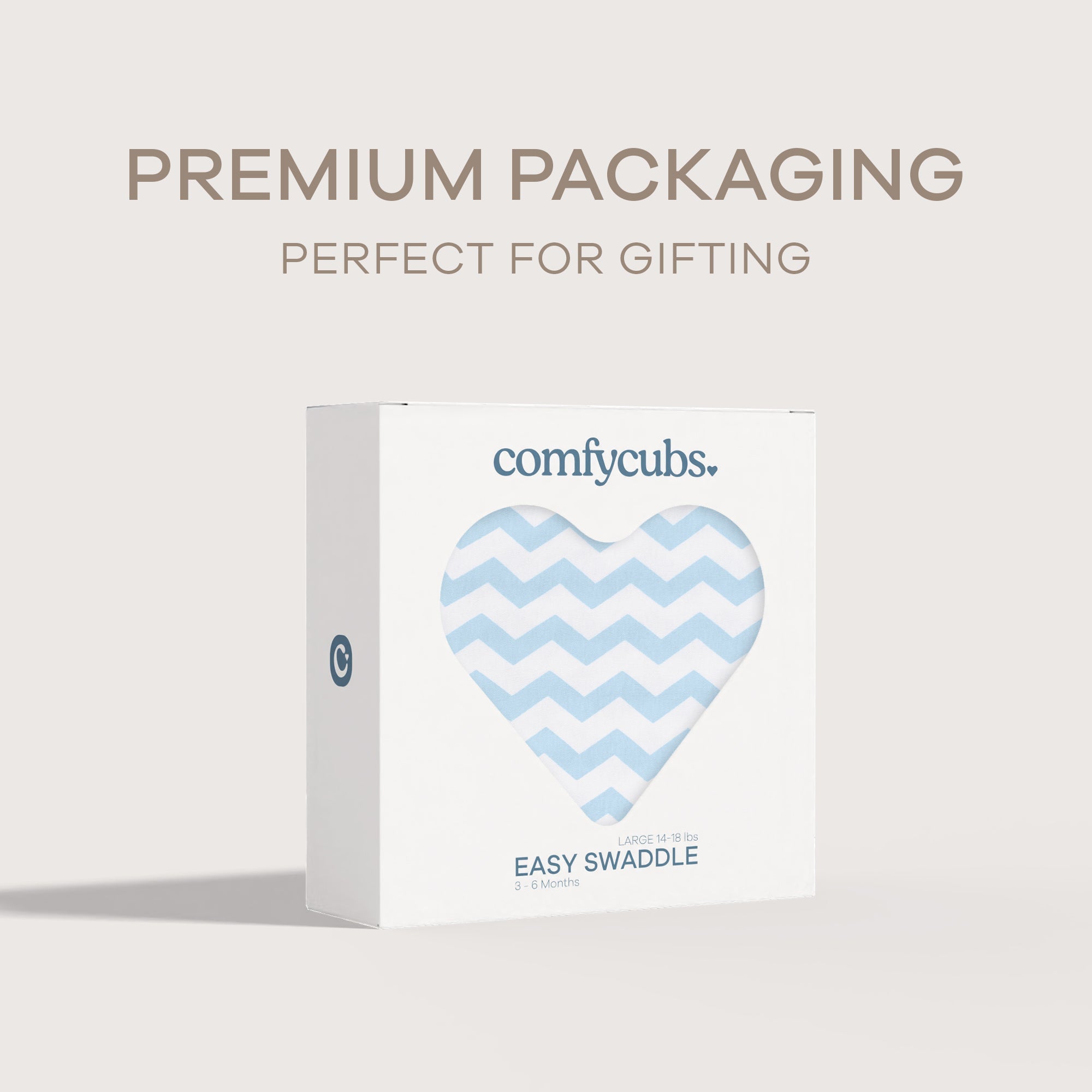 Easy Swaddle Blankets - Blue Chevron, Pack of 1 | Comfy Cubs - additional view