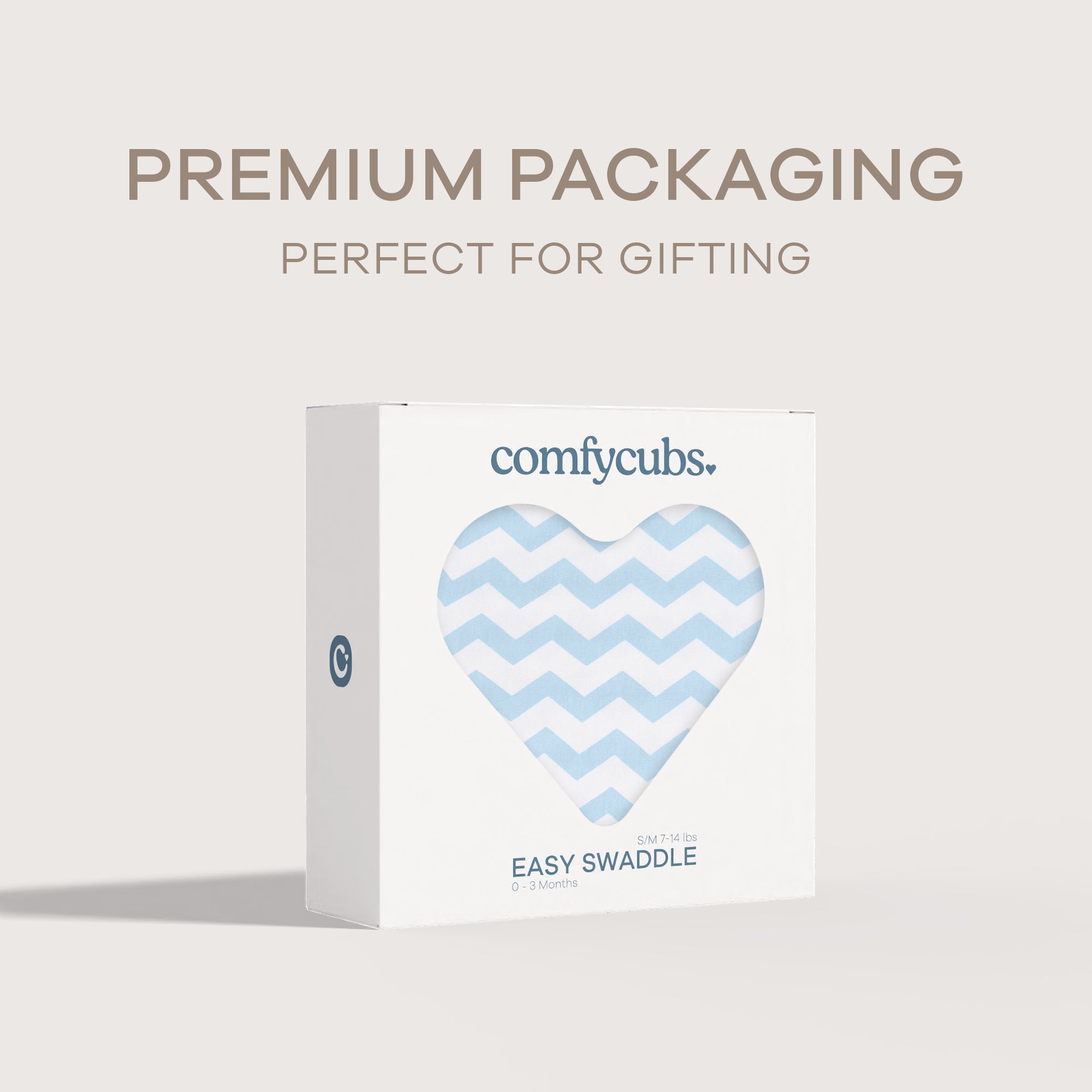 Easy Swaddle Blankets - Blue Chevron, Pack of 1 | Comfy Cubs - additional view