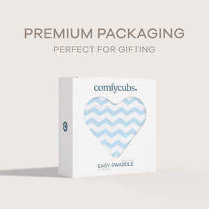 Easy Swaddle Blankets - Blue Chevron, Pack of 1 | Comfy Cubs - additional view